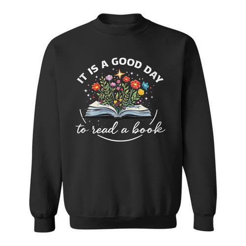 Adorable Floral Good Day To Read A Book Library Lover Sweatshirt - Bookorys UK