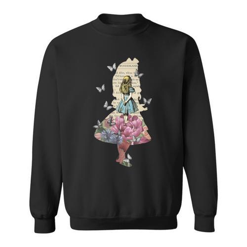Alice In Wonderland Magical Garden Vintage Book Sweatshirt - Bookorys