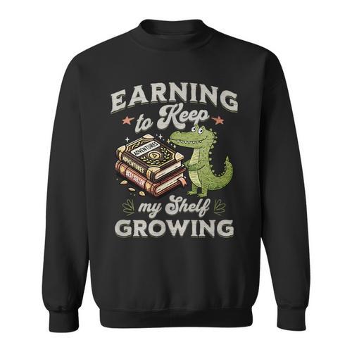 Alligator Book Lover Reading Pun Bookish Humor Vibes Sweatshirt - Bookorys UK