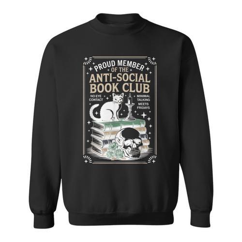 Anti-Social Book-Club Cat Graphic Sweatshirt - Bookorys AU