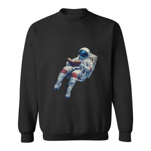 Astronaut Reading Book Sci-Fi Enthusiast Sweatshirt - Bookorys