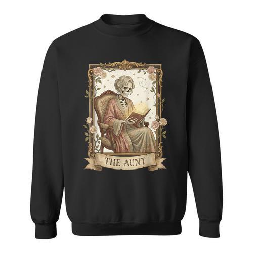 The Aunt Tarot Card Women Skeleton Aunty Book Lover Sweatshirt - Bookorys AU