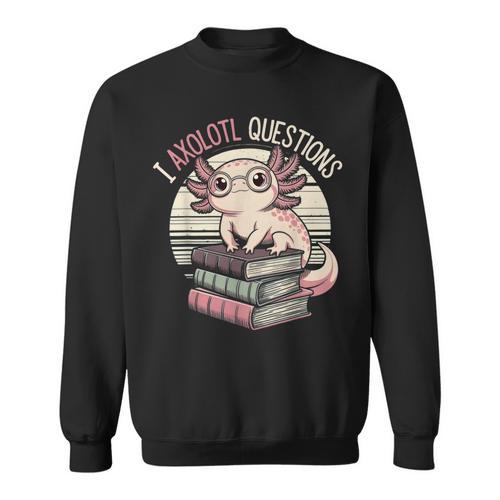 I Axolotl Questions Cute Reading Book Bookworm Librarian Sweatshirt - Bookorys