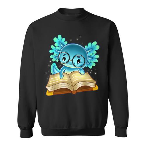 Axolotl Read Book Ambystoma Mexicanum Mexican Walking Fish Sweatshirt - Bookorys CA