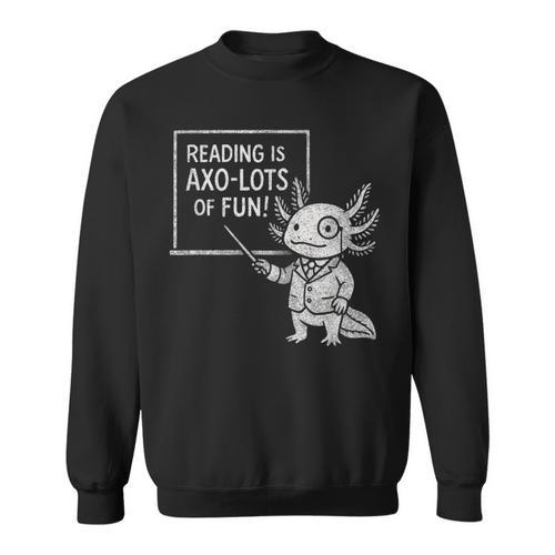 Axolotl Reading Is AXO-Lots Of Fun Book Lover Sweatshirt - Bookorys DE