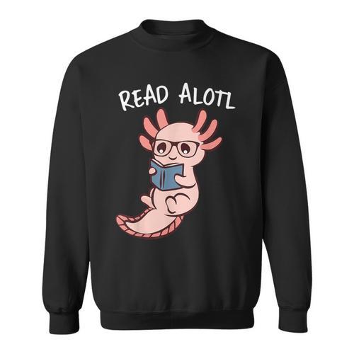 Axolotl Reading a Book Read Alotl Books Axolotl Book Sweatshirt - Bookorys