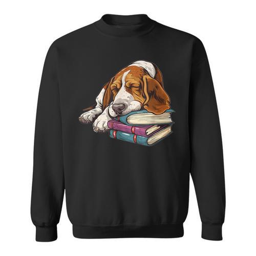 Basset Hound Books Dog Breed Graphic Sweatshirt - Bookorys