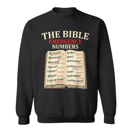 The Bible Book Of Emergency Numbers Religious Christian Sweatshirt - Bookorys