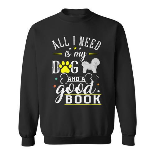 Bichon Frise Dog Saying Drawing Books Reading Sweatshirt - Bookorys