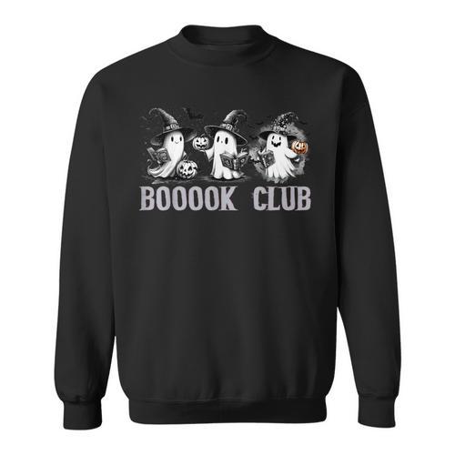 Boo Ghost Books Book Club Halloween Women School Teacher Sweatshirt - Bookorys CA