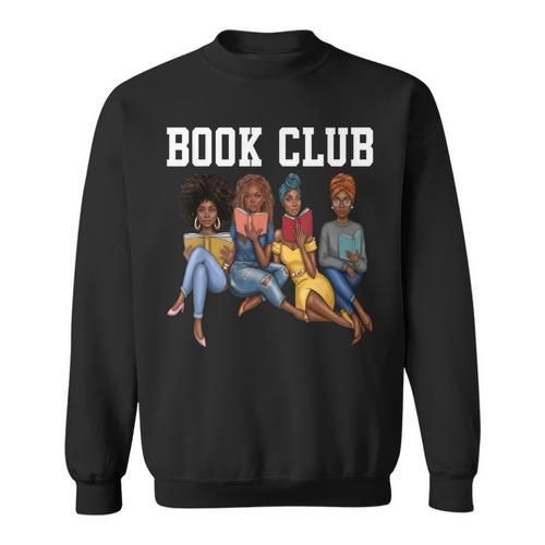 Book Club African American Bookworm Women Girl Reading Sweatshirt - Bookorys UK
