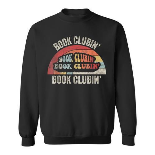 Book Clubin' Retro 70s Style Book Club Reader Graphic Sweatshirt - Bookorys DE