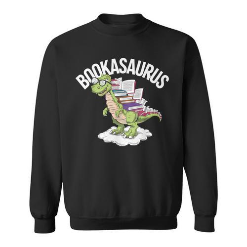 Book Dinosaur T-Rex Bookworm Dino Book Reading Sweatshirt - Bookorys