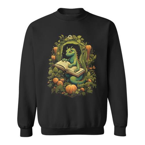Book Dragon Reading Books Bookworm Fantasy Sweatshirt - Bookorys