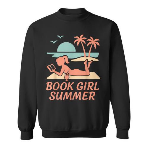Book Girl Summer Book Reading Retro Sunset Sweatshirt - Bookorys UK