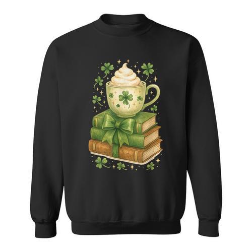 Book Lover St Patricks Day Teacher Cosy Librarycore Sweatshirt - Bookorys DE
