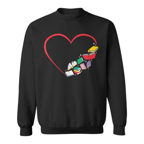 Book Reading Books Heart Sweatshirt - Bookorys