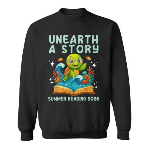 Book Sea Turtle Summer Reading 2026 Unearth a Story Sweatshirt - Bookorys CA