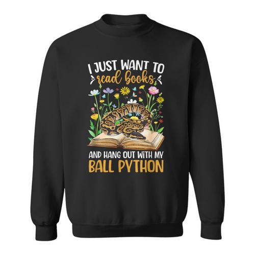 Books And My Ball Python Owner Ball Python Lover Sweatshirt - Bookorys