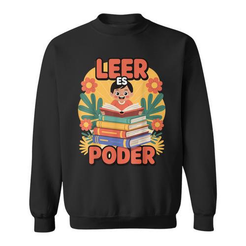 Books Bring Power Leer ES Poder Hispanic Pride Reading Sweatshirt - Bookorys