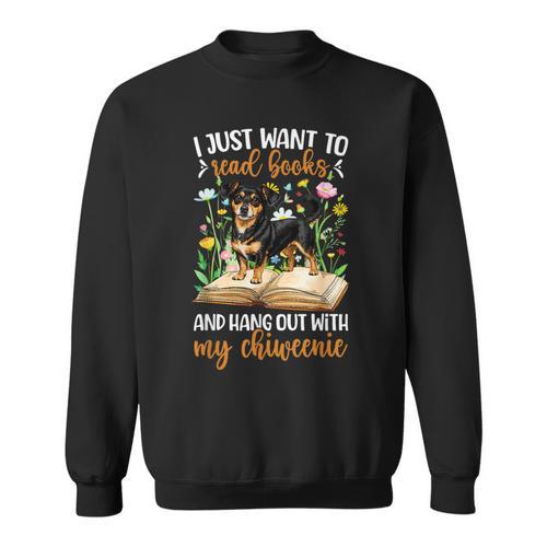 Books And My Chiweenie Owner Chiweenie Lover Sweatshirt - Bookorys