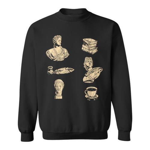 Books Coffee And Statues Dark Academia Sweatshirt - Bookorys DE