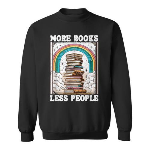 More Books Less People Mystic Book Rainbow Reading Book Sweatshirt - Bookorys
