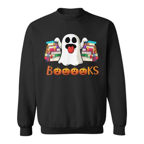 Books Lovers Boo Scary Ghost T Shirt Sweatshirt - Bookorys DE