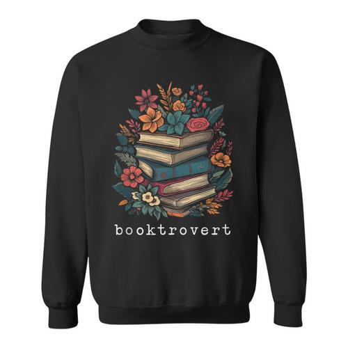 Booktrovert Book Lovers Wildflowers Cottagecore Women Sweatshirt - Bookorys UK