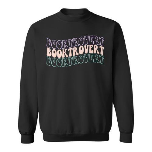 Booktrovert Groovy Read Books Avoid People & I Know Things Sweatshirt - Bookorys