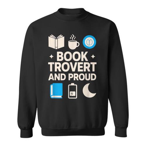 Booktrovert Introvert Reader Library Card Coffee Books Sweatshirt - Bookorys AU