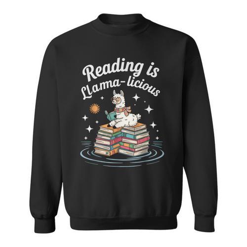 Booktrovert Shirt Reading Is Llama Licious Book Lover Sweatshirt - Bookorys AU