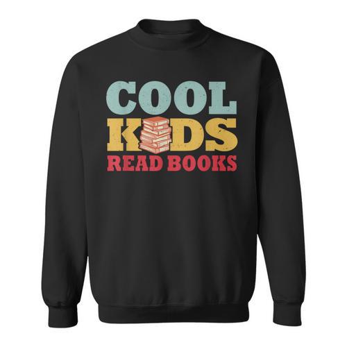Bookworm Cool Kids Read Books Book Lover Reading Sweatshirt - Bookorys CA