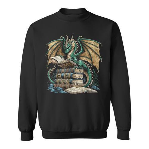Bookworm Dragons Reading Book Dragons And Books Sweatshirt - Bookorys CA