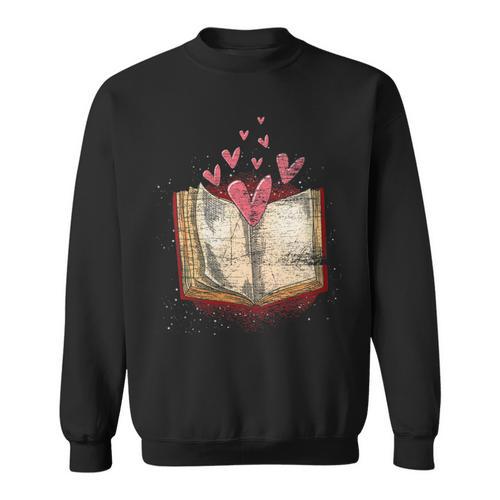 Bookworm Heart Librarian Book Nerd Library Reading Sweatshirt - Bookorys CA