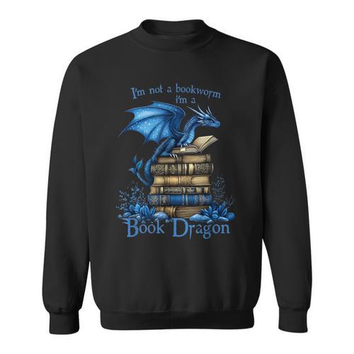 Bookworm I'm a Book Dragon Fantasy Reader Bookish Sweatshirt - Bookorys