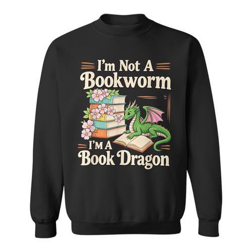 Bookworm I'm A Book Dragon Fantasy Reader Lover Bookish Sweatshirt - Bookorys