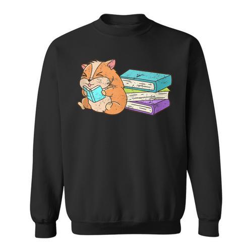 Bookworm Reading Hamster Books Sweatshirt - Bookorys UK
