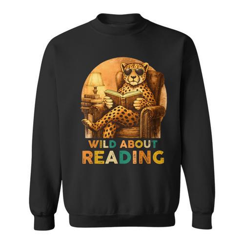 Boys Animal Wild About Reading Cheetah Book Sweatshirt - Bookorys UK
