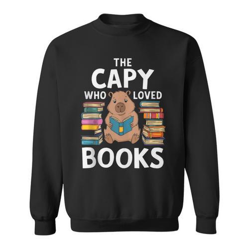 Capybara Book Lover Rodent Animal Capy Bookworm Sweatshirt - Bookorys UK