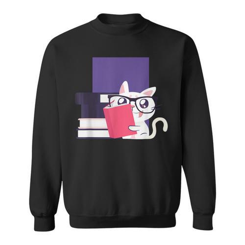 Cat Book Reading Sweatshirt - Bookorys