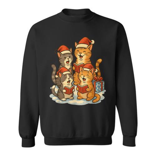 Cats Reading Books Christmas Tree Sweatshirt - Bookorys AU