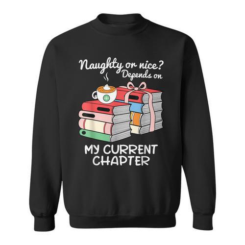 Christmas Book Lovers Naughty Or Nice Sweatshirt - Bookorys DE