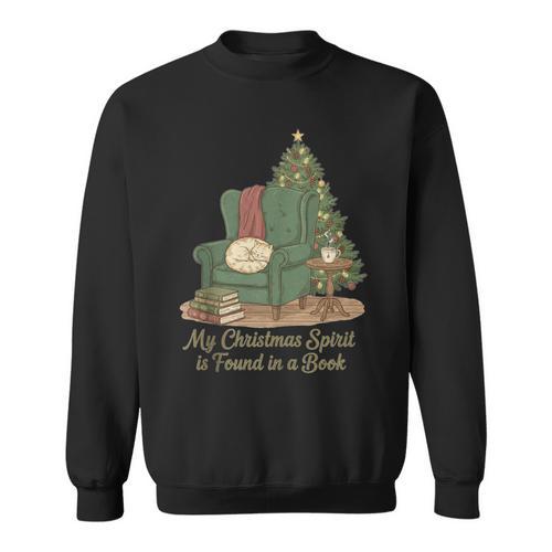 My Christmas Spirit Is Found In a Book Cozy Reading Graphic Sweatshirt - Bookorys DE