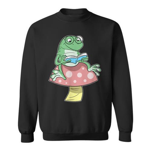 Cottagecore Aesthetic Book Frog Fairycore Sweatshirt - Bookorys DE