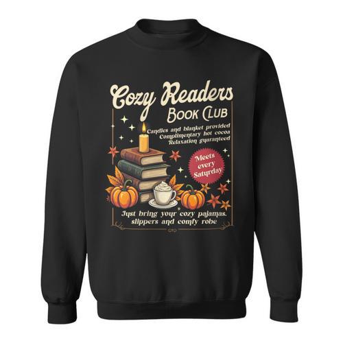 Cozy Reader Book-Club Fall Bookish Booktrovert Librarian Sweatshirt - Bookorys UK