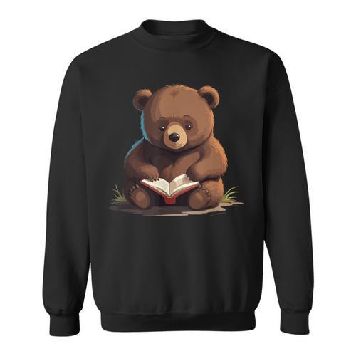 Cute Bear Is Reading a Book Reading Bear Sweatshirt - Bookorys CA