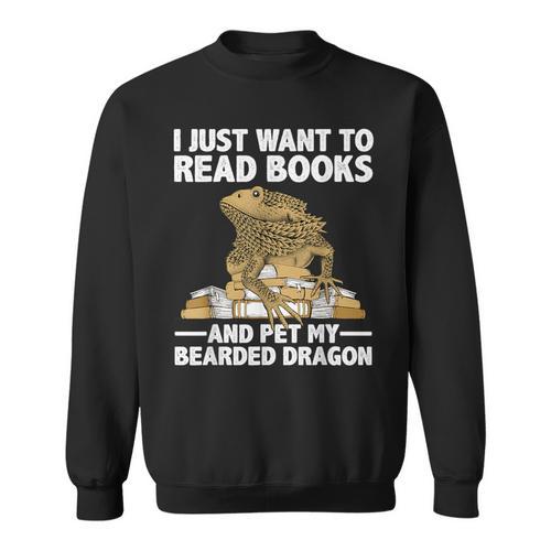 Cute Bearded Dragon For Men Women Zoology Reptile Book Lover Sweatshirt - Bookorys AU