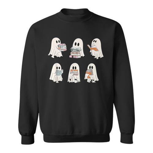 Cute Boo Ghost Read More Books Halloween Book Lover Sweatshirt - Bookorys