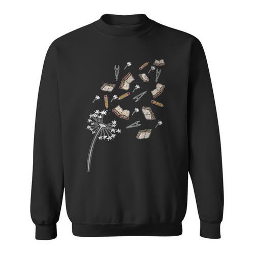 Cute Dandelion Books And School Tools Flower Sweatshirt - Bookorys DE